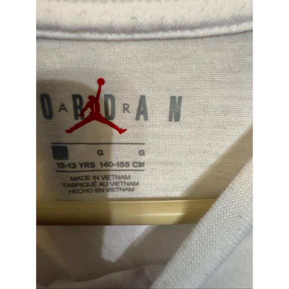 Air Jordan Girl's Crew Neck Logo Cropped T-shirt White Large (12-13Yrs) - Picture 5 of 5